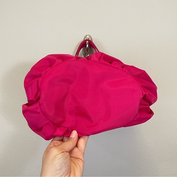 BODHI Pink Nylon Shoulder Bag Leather Chain Handles - Picture 7 of 14